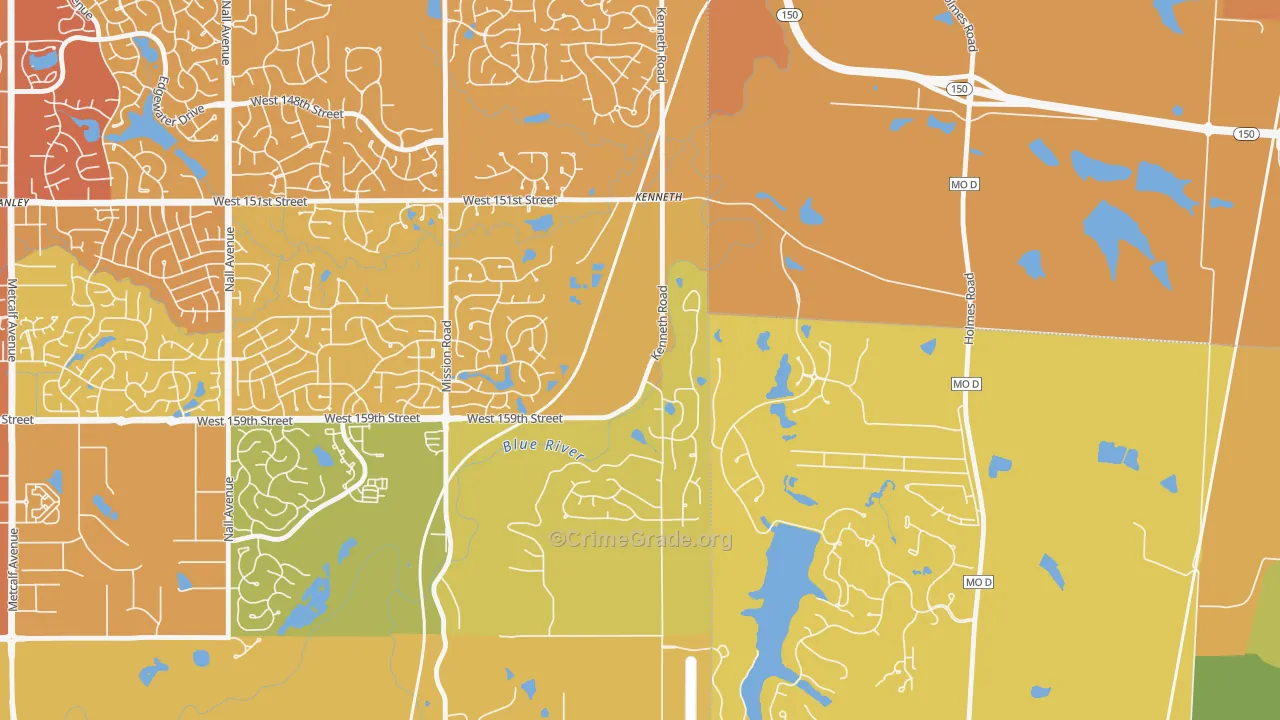 Shawnee Mission, KS Map of Vehicle Theft Rates