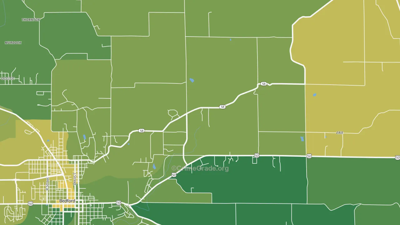 Shawswick, IN Map of Vehicle Theft Rates