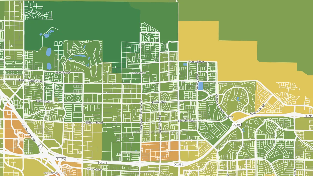 Sheep Mountain, Las Vegas, NV Map of Vehicle Theft Rates
