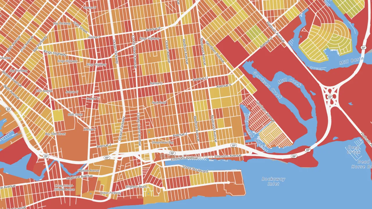 Sheepshead Bay, Brooklyn, NY Map of Vehicle Theft Rates