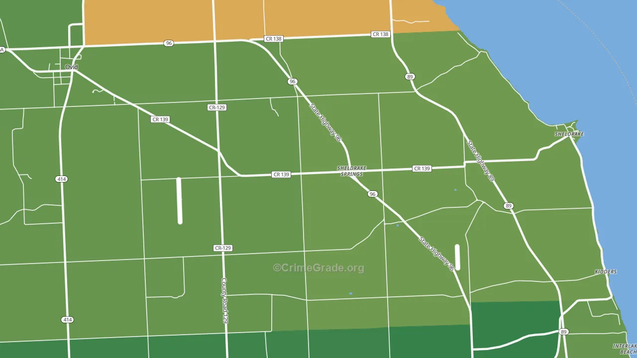Sheldrake Springs, NY Map of Vehicle Theft Rates