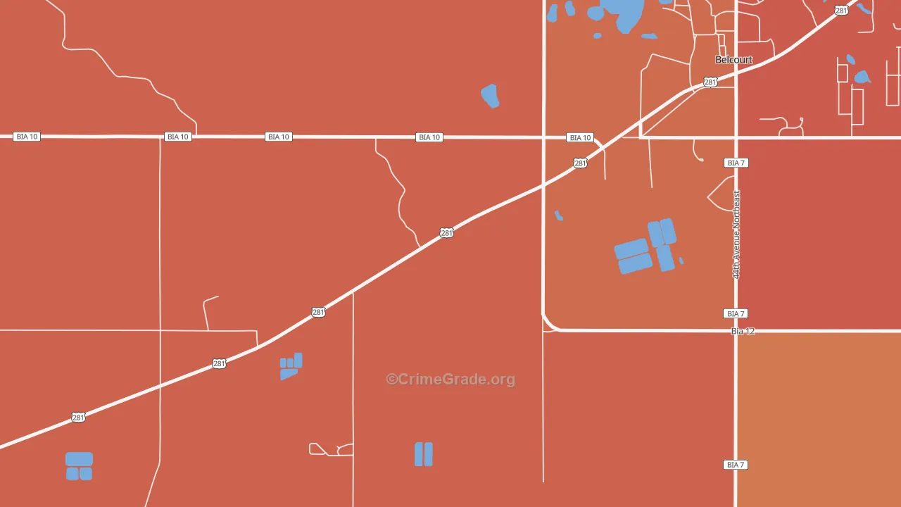 Shell Valley, ND Map of Vehicle Theft Rates