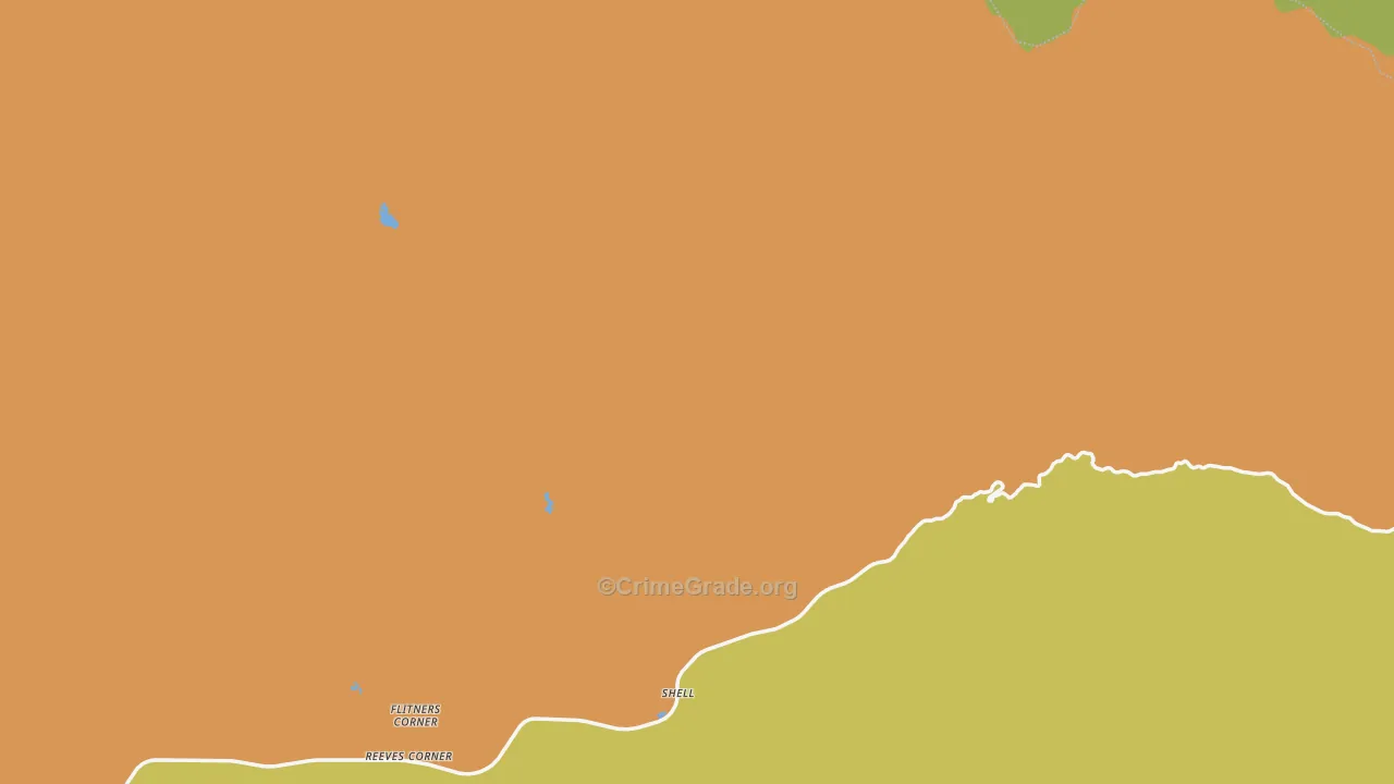 Shell, WY Map of Vehicle Theft Rates