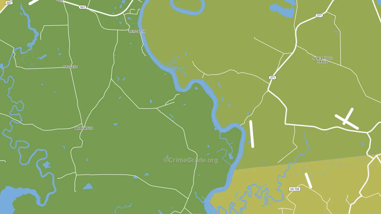 Shelltown, MD Map of Vehicle Theft Rates
