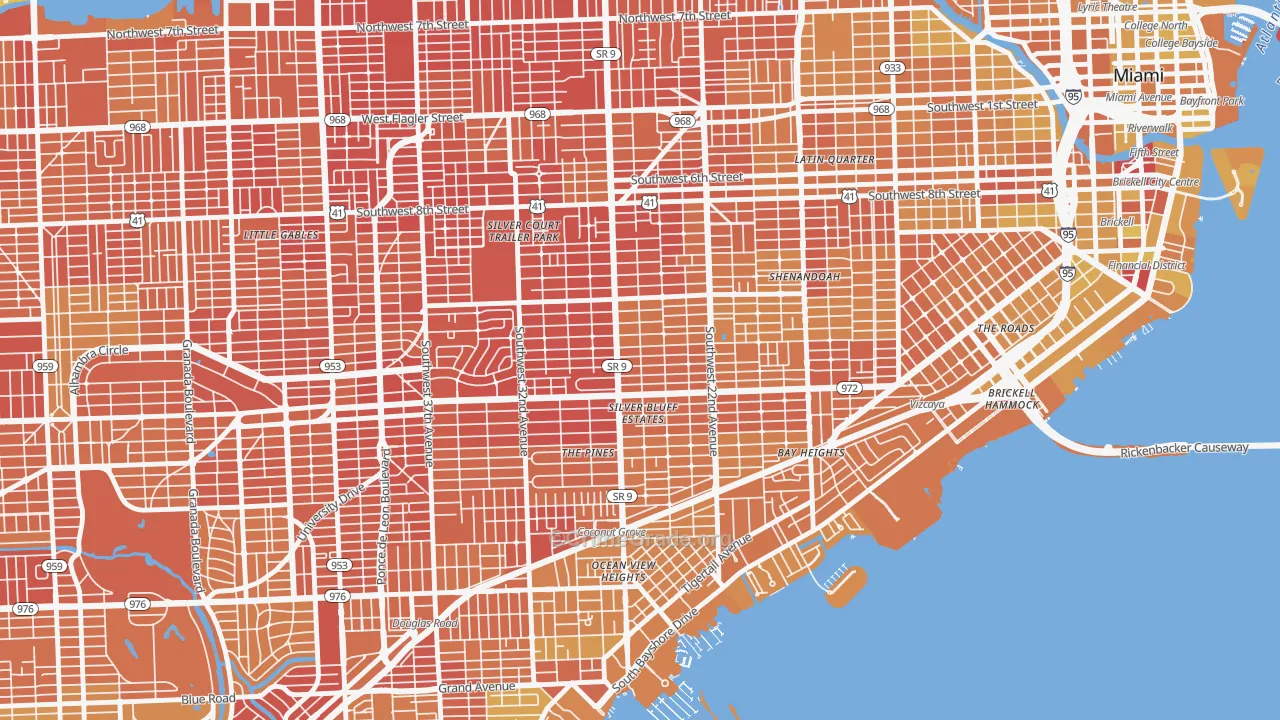 Shenandoah, FL Map of Vehicle Theft Rates