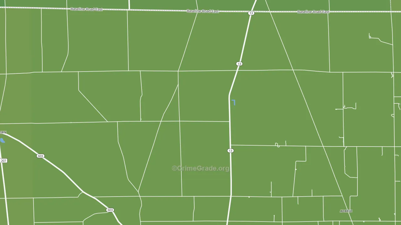 Shenandoah, OH Map of Vehicle Theft Rates