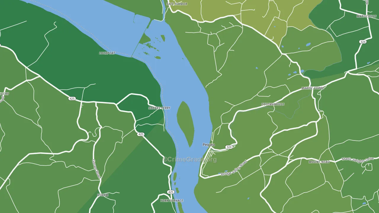 Shenks Ferry, PA Map of Vehicle Theft Rates