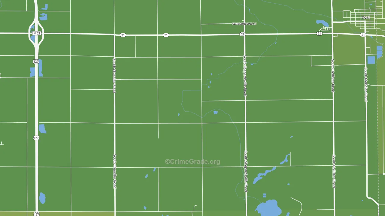 Shepardsville, MI Map of Vehicle Theft Rates