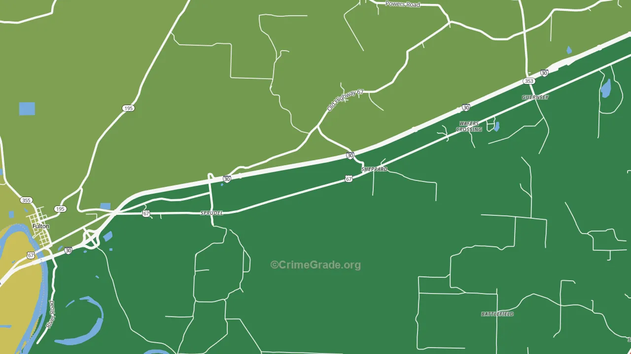 Sheppard, AR Map of Vehicle Theft Rates