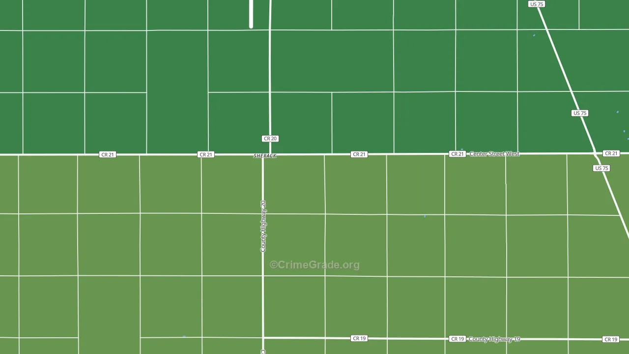 Sherack, MN Map of Vehicle Theft Rates