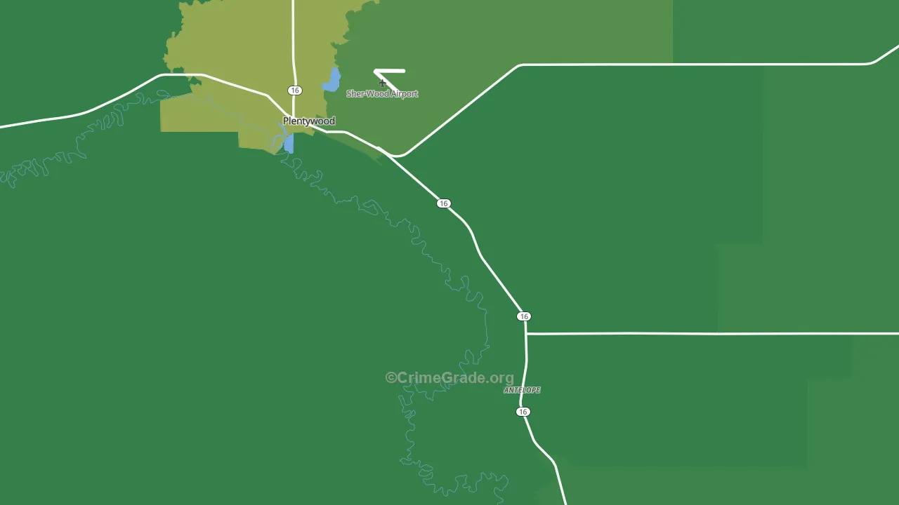 Sheridan County, MT Map of Vehicle Theft Rates