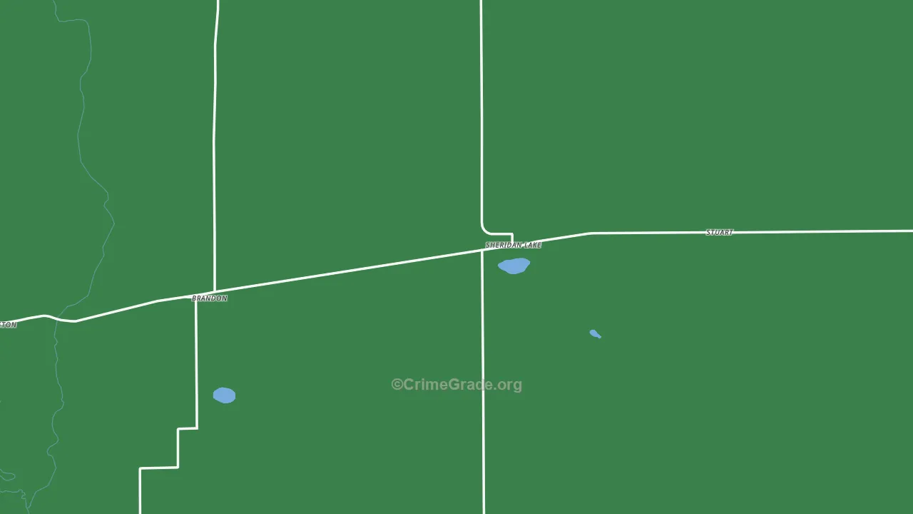 Sheridan Lake, CO Map of Vehicle Theft Rates