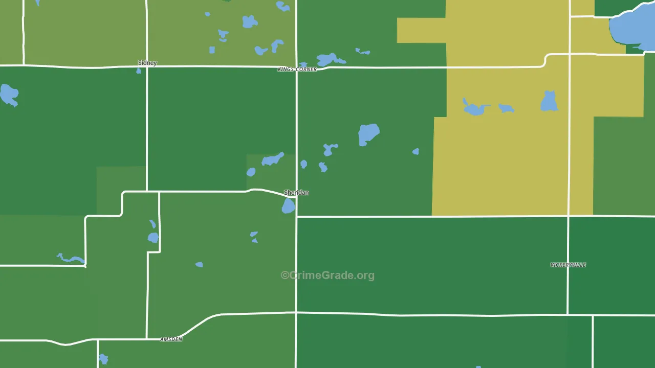 Sheridan, MI Map of Vehicle Theft Rates