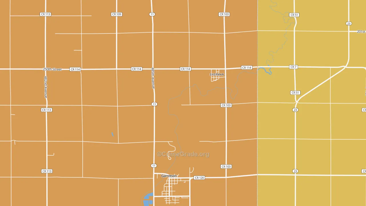 Sherman, SD Map of Vehicle Theft Rates