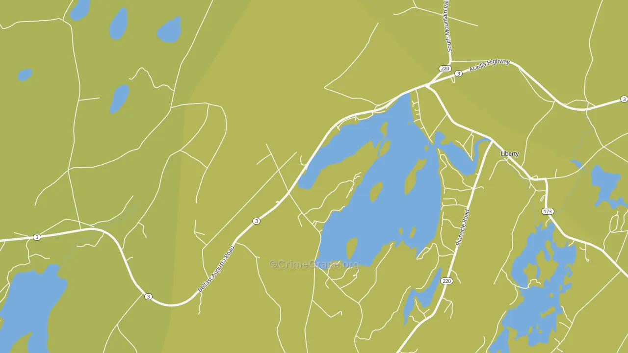 Shermans Corner, ME Map of Vehicle Theft Rates