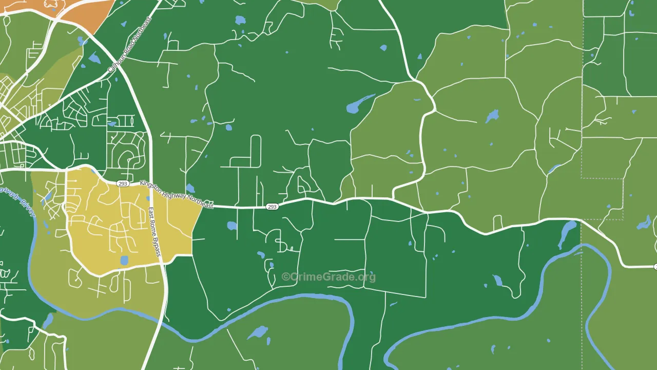 Sherwood Forest, GA Map of Vehicle Theft Rates