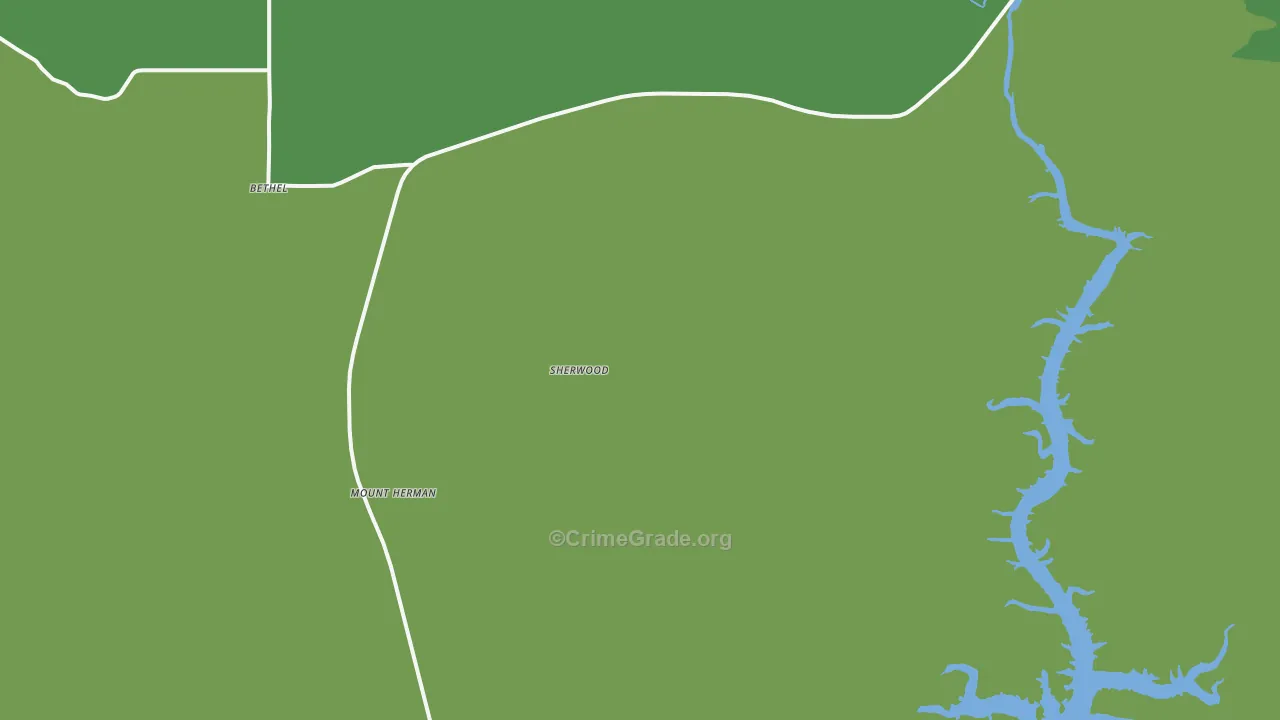 Sherwood, OK Map of Vehicle Theft Rates
