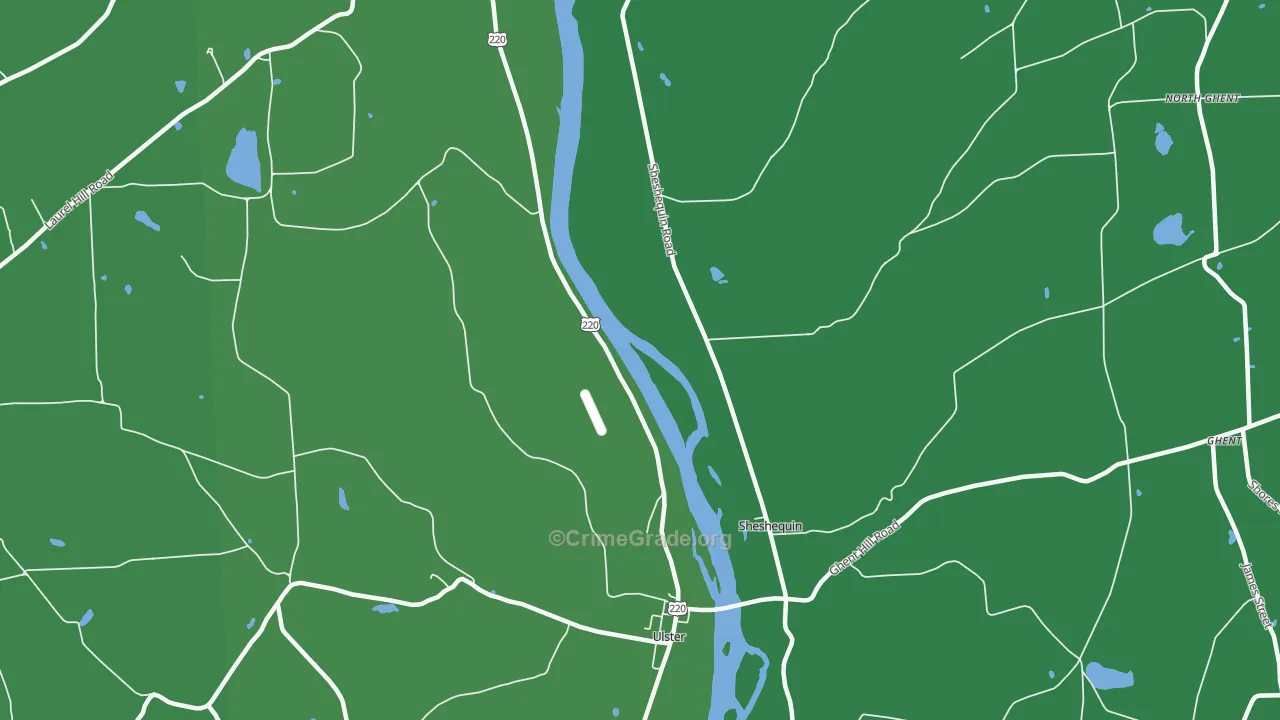 Sheshequin, PA Map of Vehicle Theft Rates