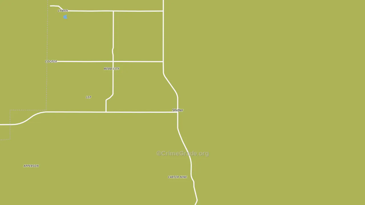 Shidler, OK Map of Vehicle Theft Rates