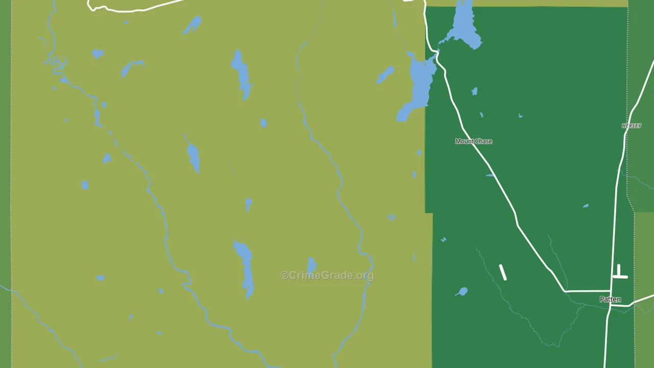 Shin Pond, ME Map of Vehicle Theft Rates