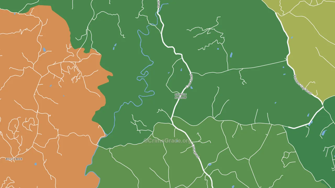 Shingle Hollow, NC Map of Vehicle Theft Rates