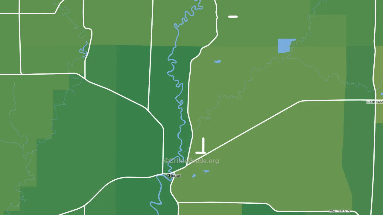 Shiocton, WI Map of Vehicle Theft Rates