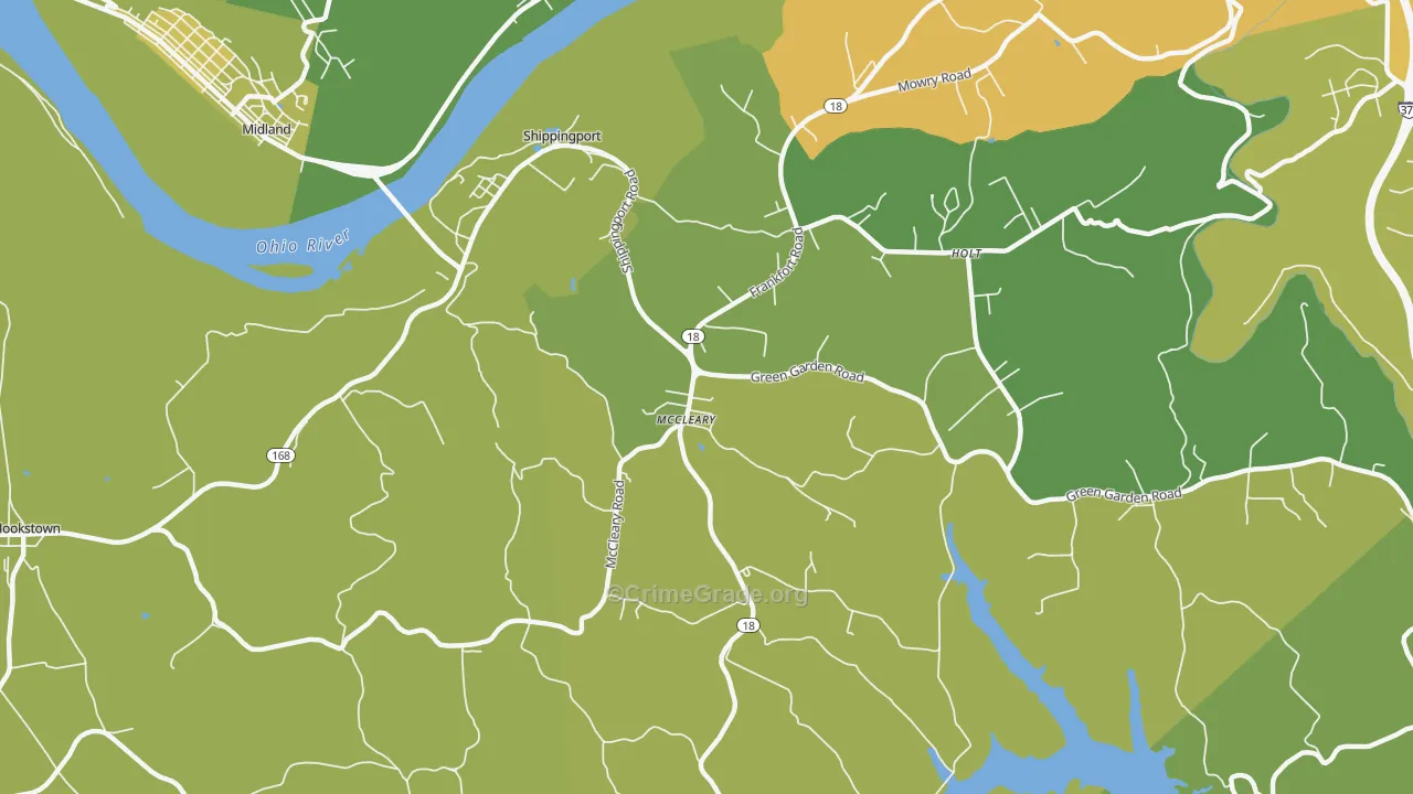 Shippingport, PA Map of Vehicle Theft Rates