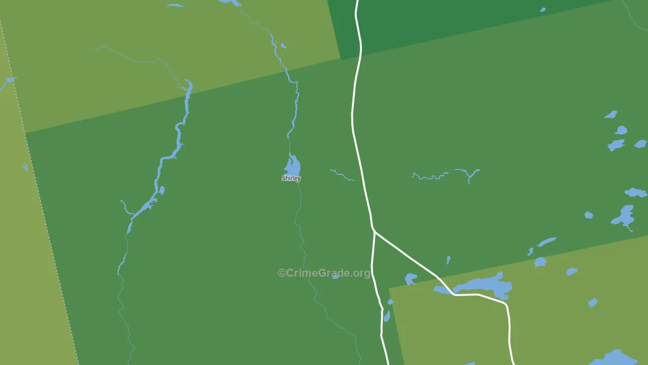 Shirley Mills, ME Map of Vehicle Theft Rates