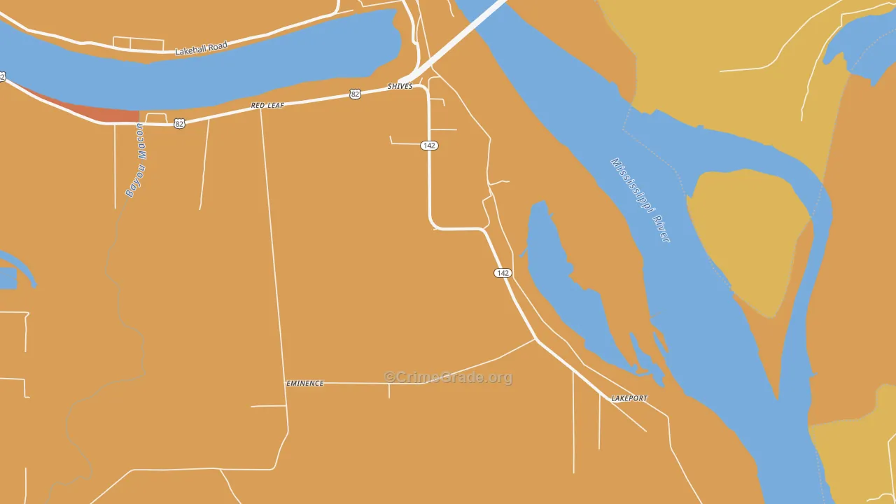 Shives, AR Map of Vehicle Theft Rates