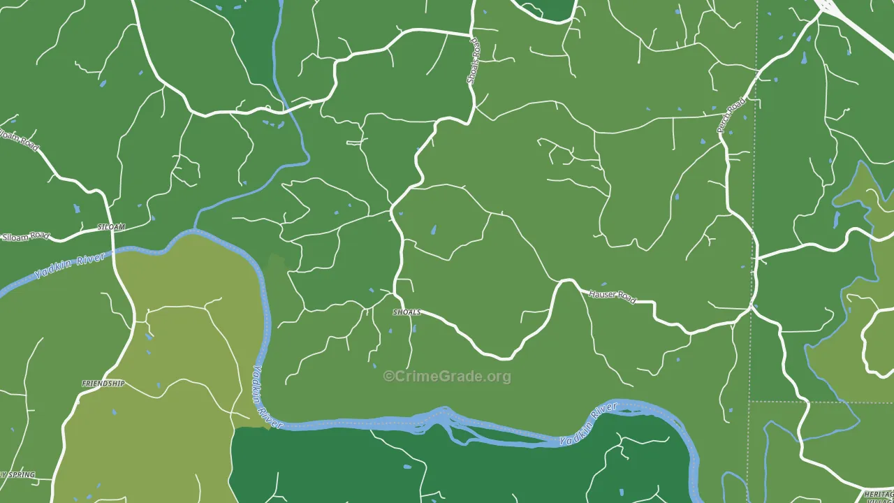 Shoal, NC Map of Vehicle Theft Rates