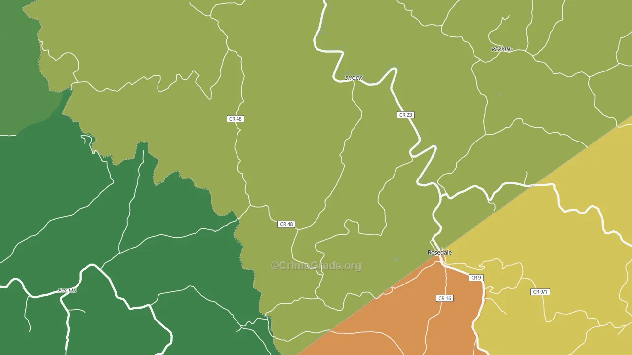 Shock, WV Map of Vehicle Theft Rates