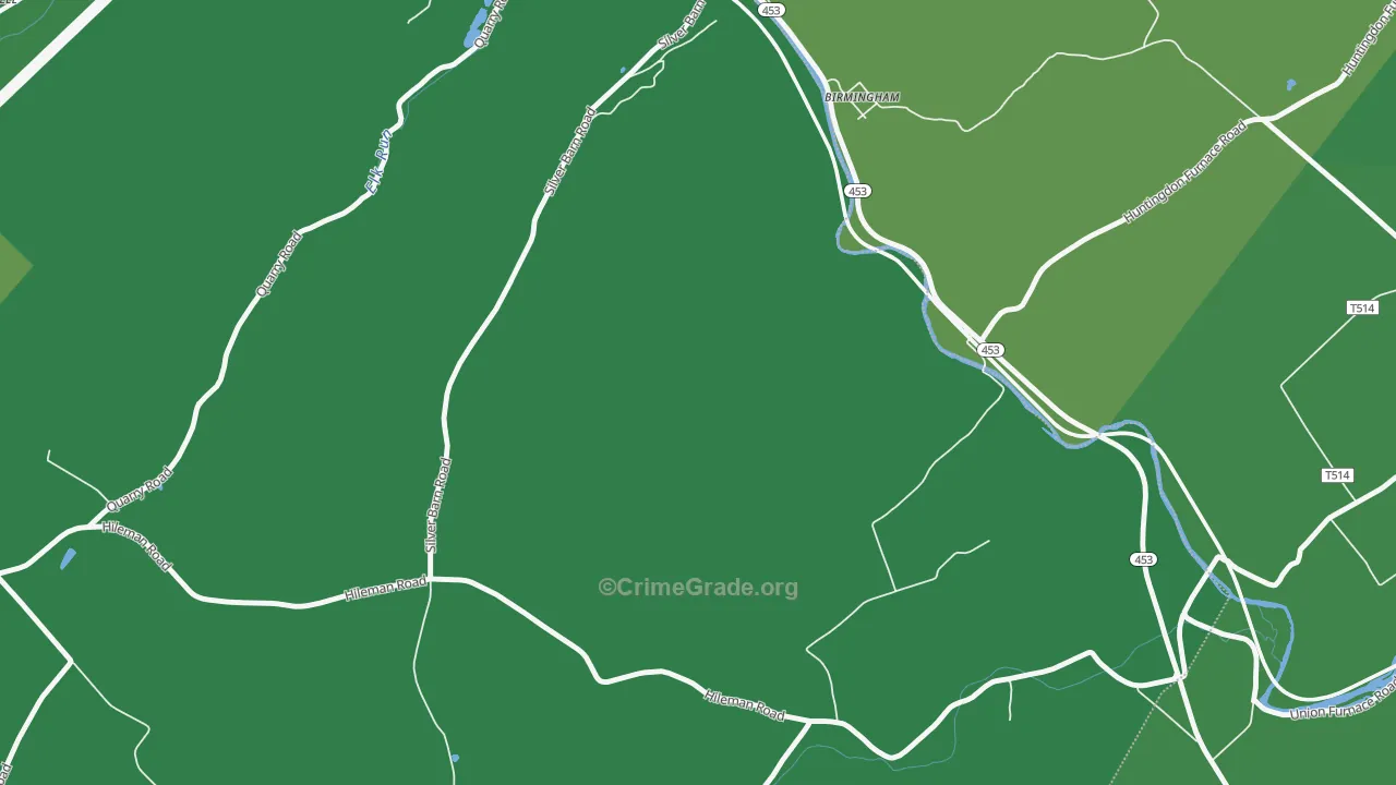 Shoenberger, PA Map of Vehicle Theft Rates