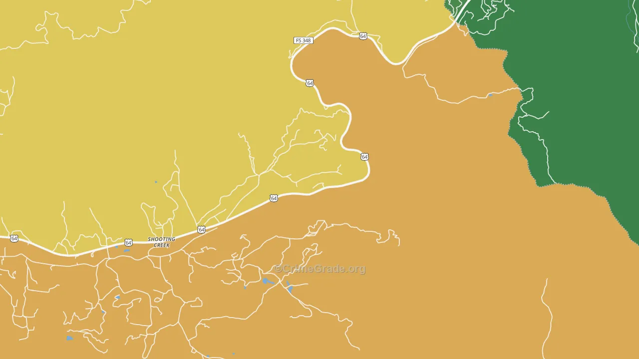 Shooting Creek, NC Map of Vehicle Theft Rates