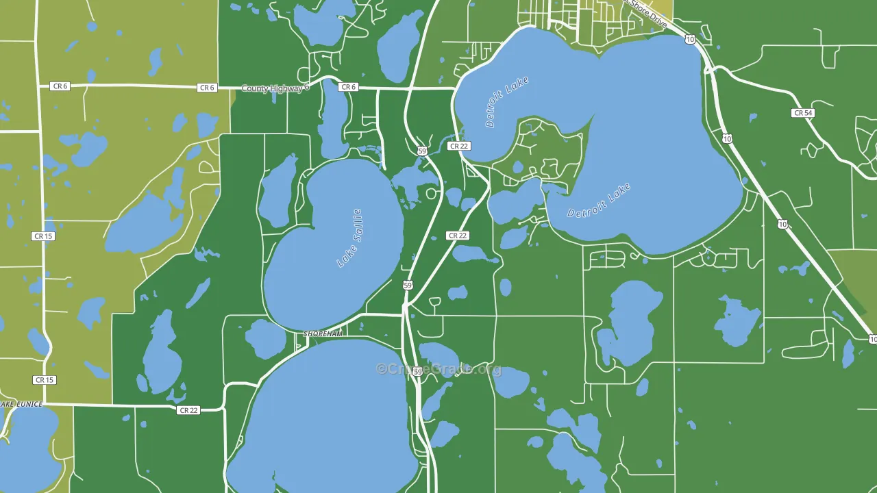 Shoreham, MN Map of Vehicle Theft Rates