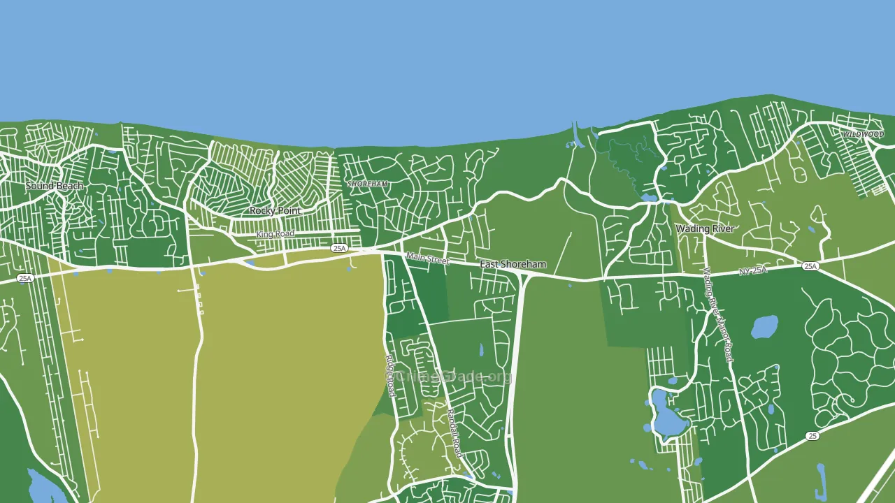 Shoreham, NY Map of Vehicle Theft Rates
