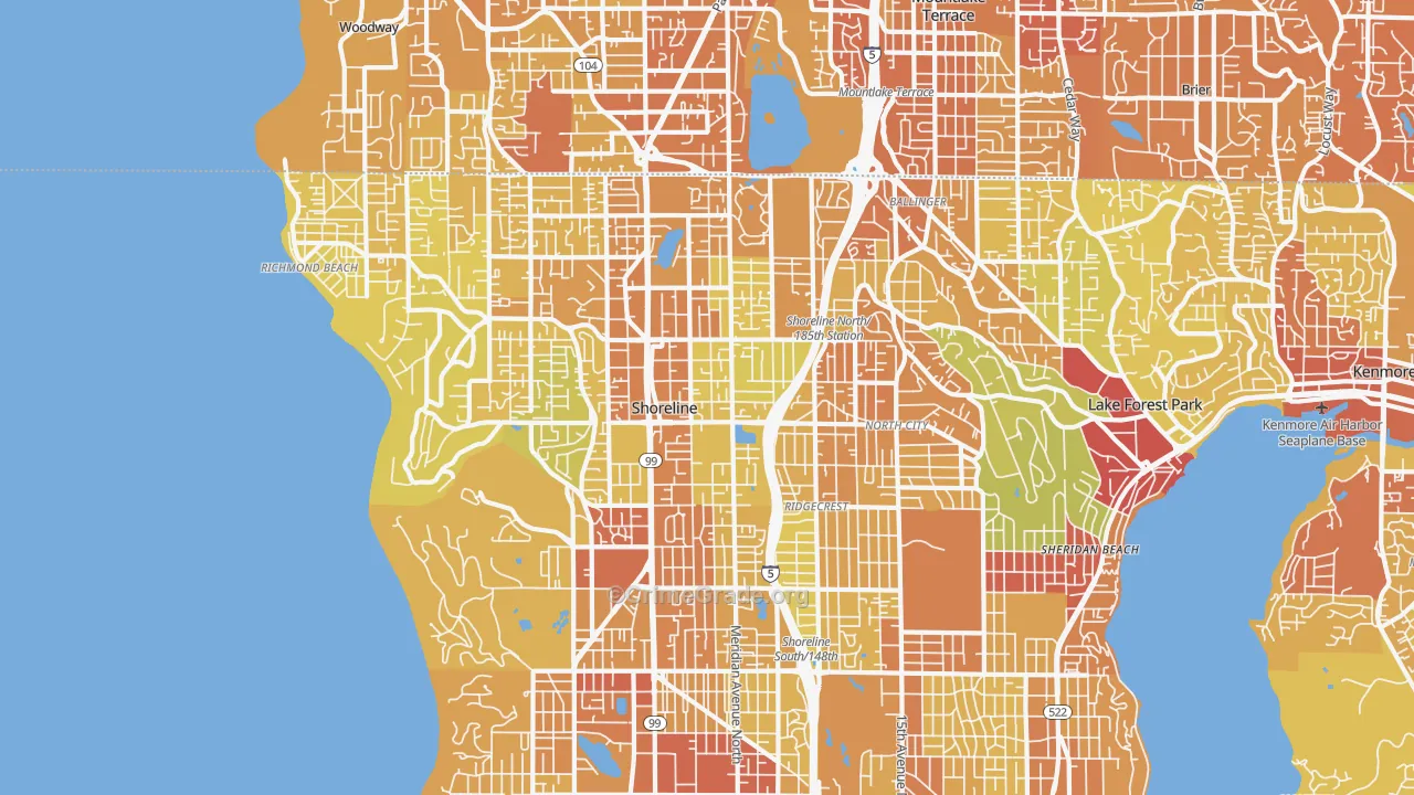 Shoreline, WA Map of Vehicle Theft Rates