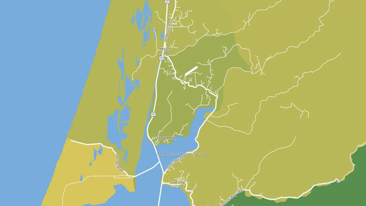 Shorewood, OR Map of Vehicle Theft Rates