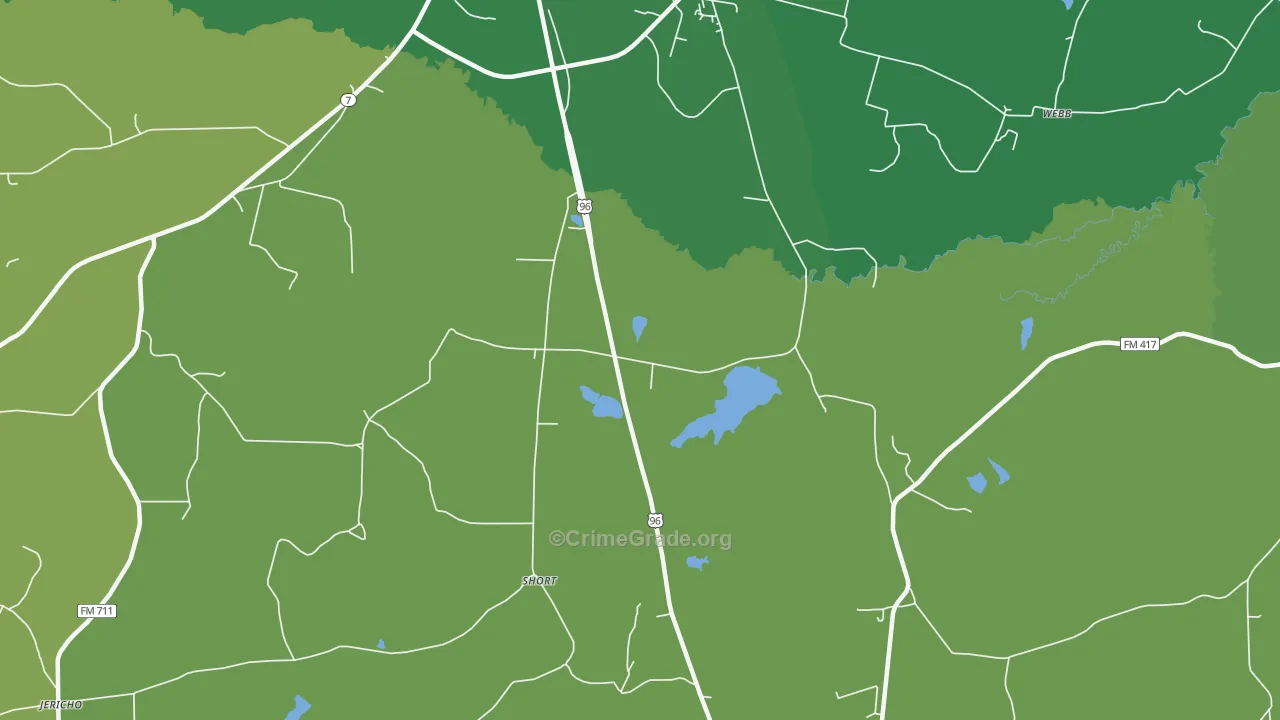 Short, TX Map of Vehicle Theft Rates