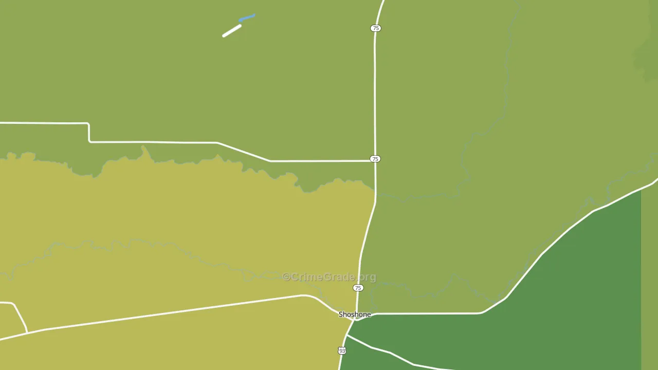 Shoshone, ID Map of Vehicle Theft Rates