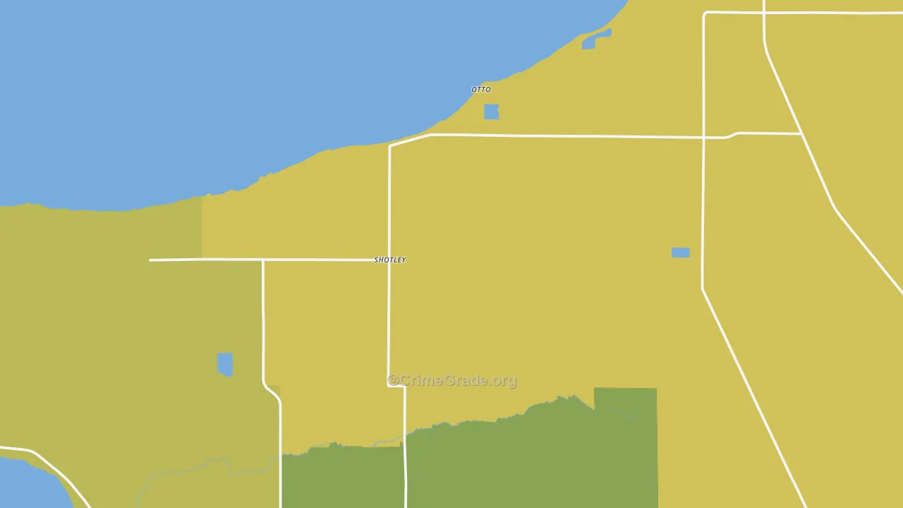 Shotley, MN Map of Vehicle Theft Rates