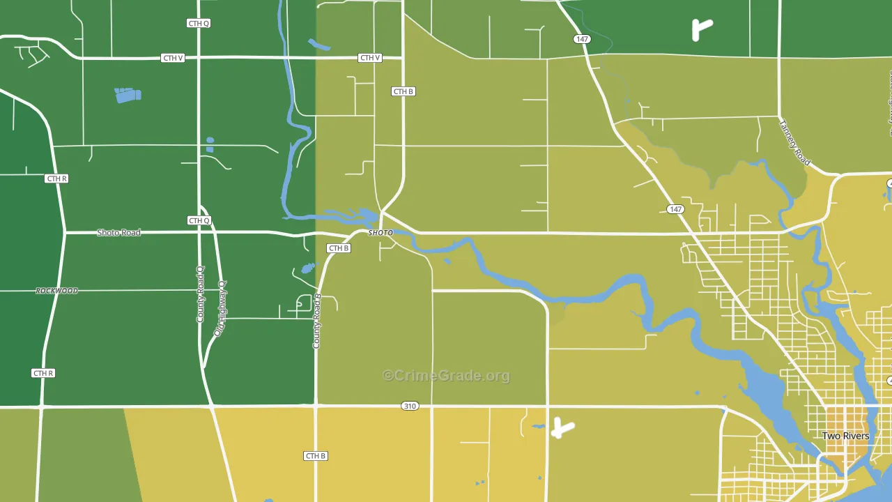 Shoto, WI Map of Vehicle Theft Rates