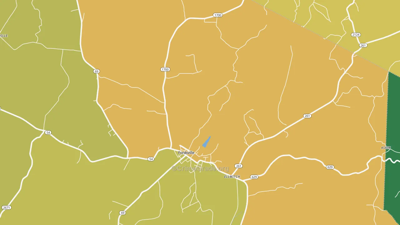 Shreve, KY Map of Vehicle Theft Rates