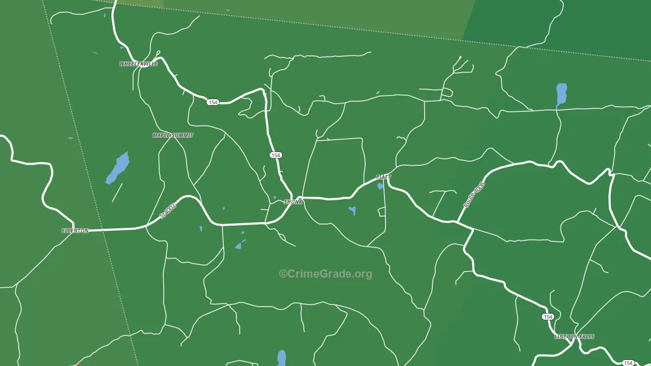 Shunk, PA Map of Vehicle Theft Rates