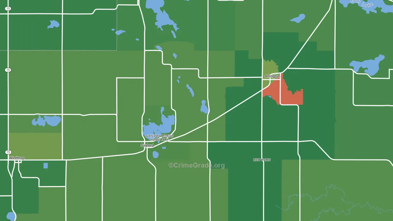 Sibley County, MN Map of Vehicle Theft Rates