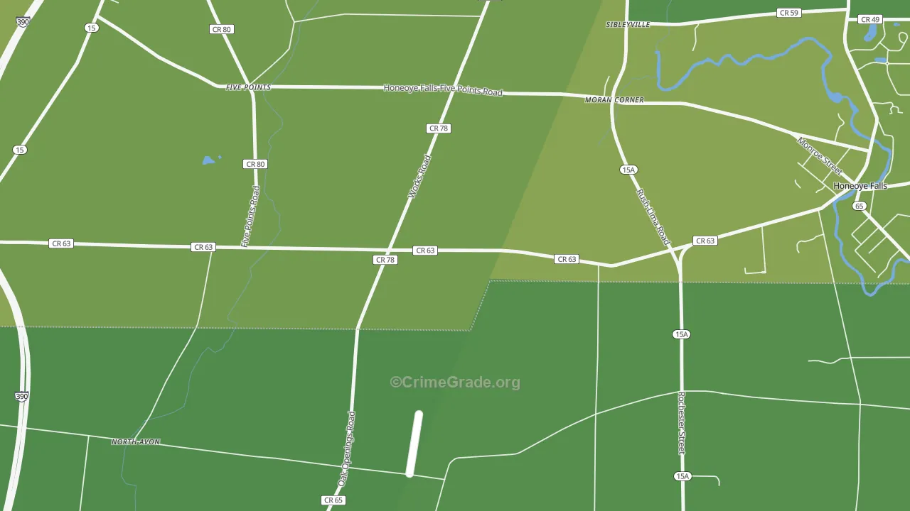 Sibleyville, NY Map of Vehicle Theft Rates