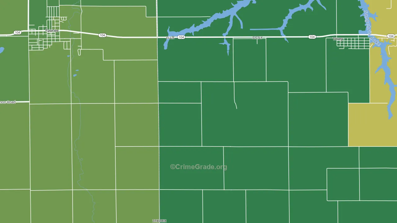 Sicily, IL Map of Vehicle Theft Rates