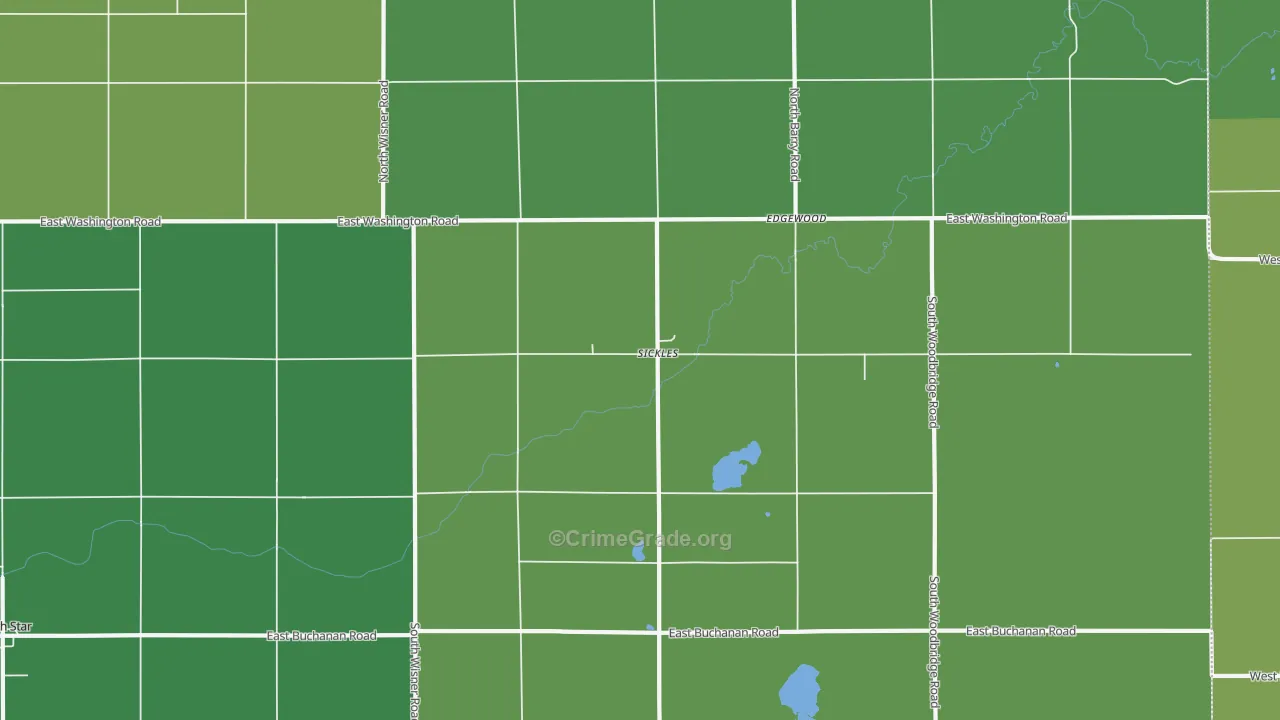 Sickles, MI Map of Vehicle Theft Rates