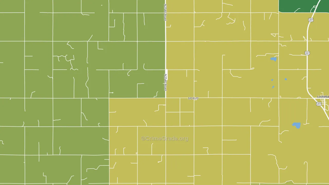 Sickles, OK Map of Vehicle Theft Rates