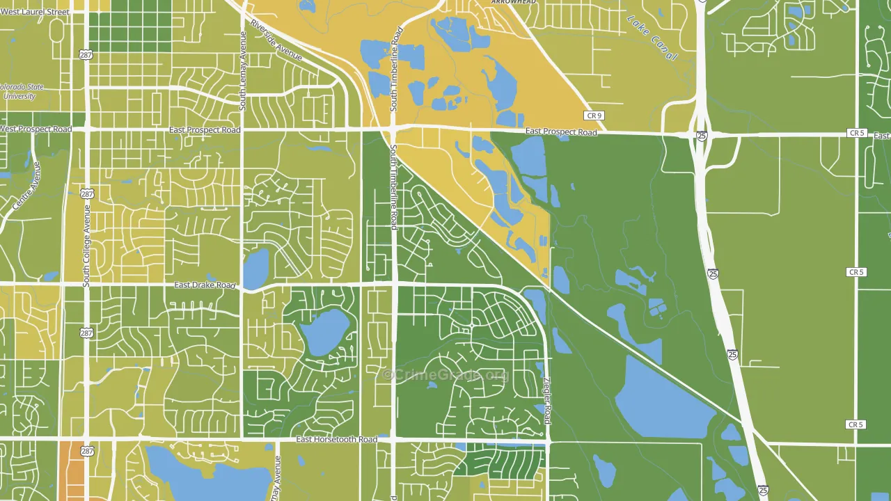 Side Hill, Fort Collins, CO Map of Vehicle Theft Rates