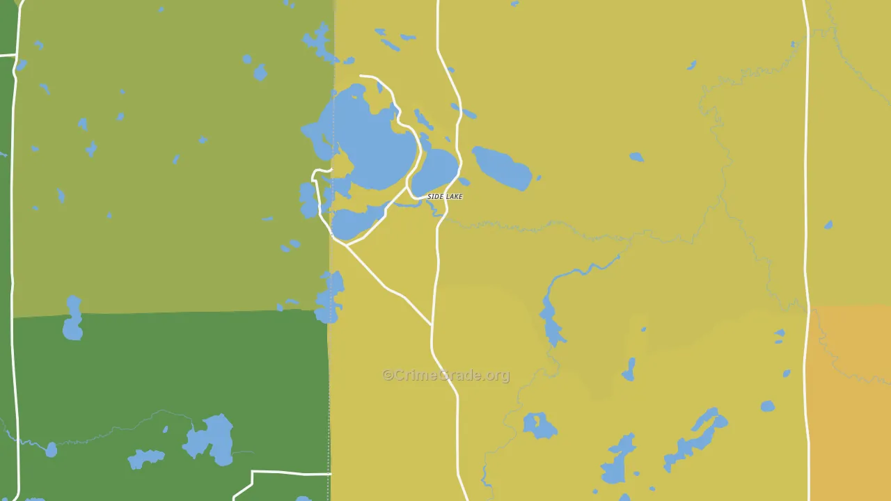 Side Lake, MN Map of Vehicle Theft Rates